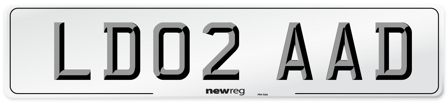 LD02 AAD Number Plate from New Reg